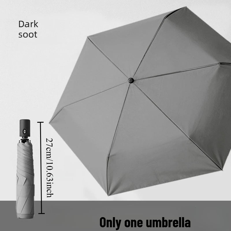 Automatic Ultra Light Umbrella Labor-saving Lazy Parasol Easy Fold & Quick Storage Compact Rain Gear for Travel Use Oasis Select Dark soot Aluminum 6K