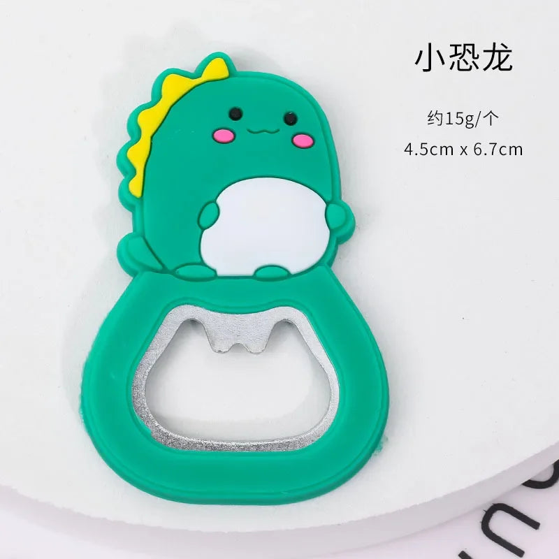Cartoon Small Animal Bottle Opener Refrigerator Magnet Pvc Soft Glue 3D Creative Magnetic Cool kitchen Gadgets Oasis Select Dinosaur