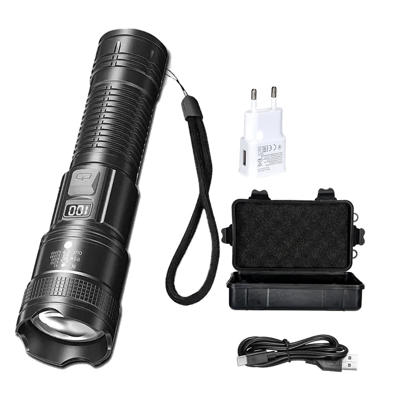 Ultra Bright Zoomable LED Tactical Flashlight | USB Rechargeable
