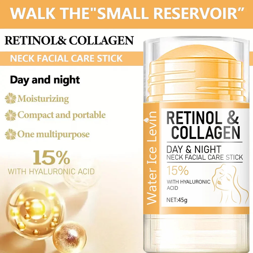 45g Retinol and Collagen Day and Night Neck Cream Facial Stick, Hydrating and Moisturizing, Non-Greasy, Easy to Use, Easy to Absorb, Gentle and Non-Irritating, Deeply Absorbed! Oasis Select