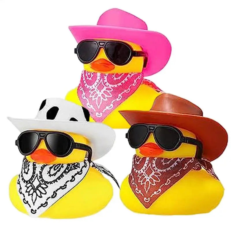 Car Rubber Duck Cowboy Rubber Duck Cool Dashboard Ornament Sunglass Car Duck for Dashboard Toy Car decoration Accessories Oasis Select