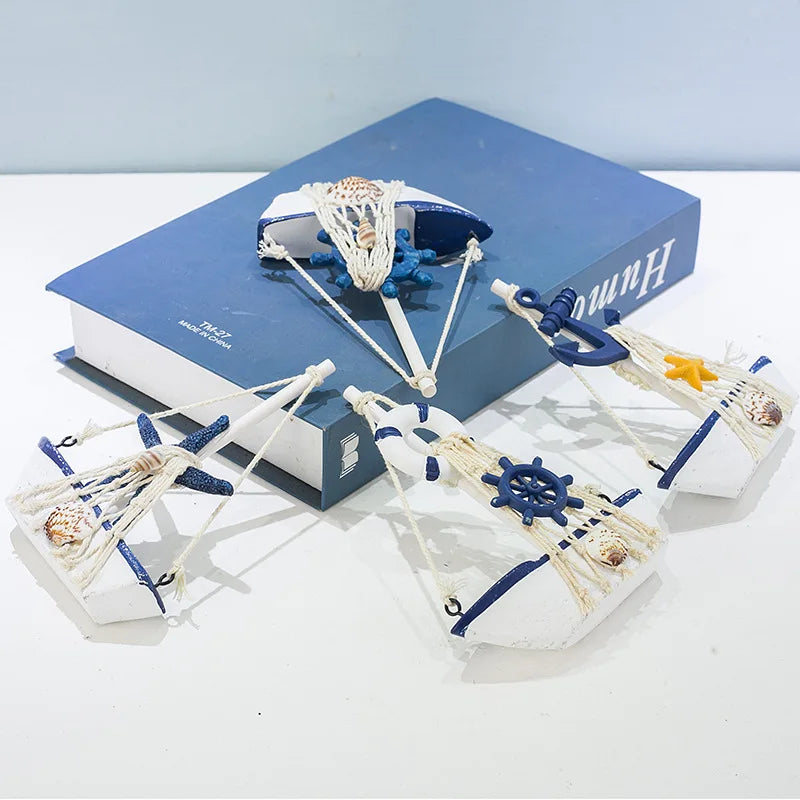 Mediterranean-style Sailboat Ornaments, Home Decoration Items, Fashionable and Creative Wooden Boat Models, and Craft Gifts Oasis Select