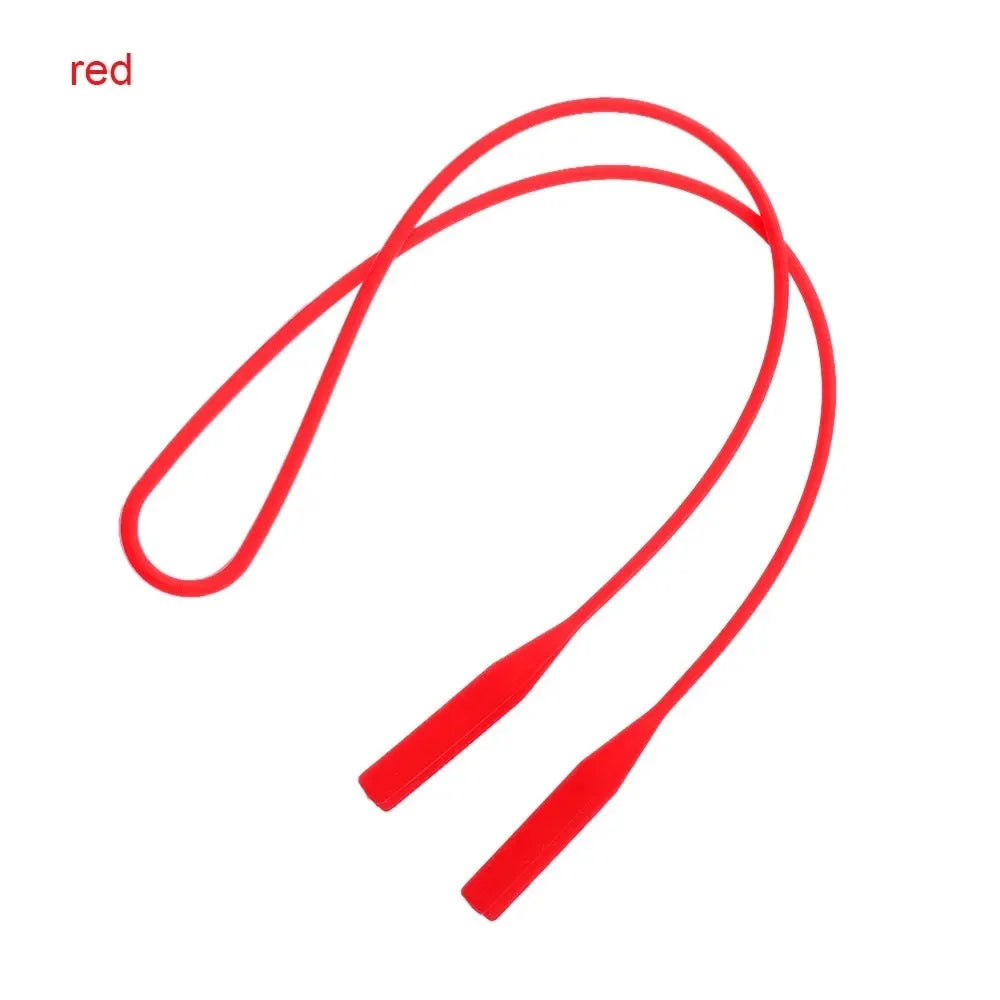 1/2pcs Adjustable Elastic Silicone Eyeglasses Straps Sunglasses Chain Sports Anti-Slip String Glasses Ropes Band Cord Holder Oasis Select Red