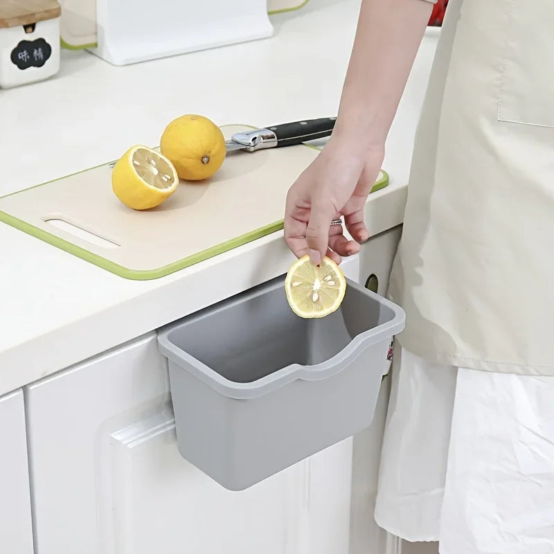 1pc Cabinet Style Trash Can, Hangable Plastic Garbage Bin for Cabinet Door, Simple and Practical Kitchen Tools Oasis Select