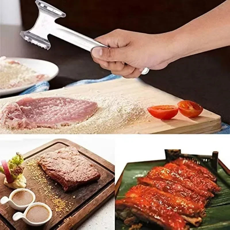 Household aluminum alloy double-sided meat hammer, steak hammer, loose beef tenderizer, kitchen accessory Oasis Select