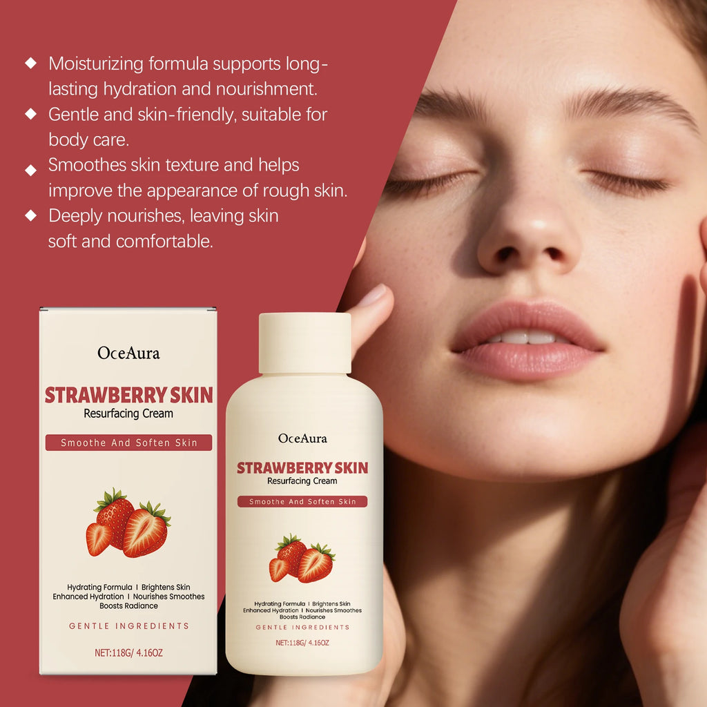 OceAura Strawberry Body Butter Cream – Brightening Moisturizer Body Butter Cream Oasis Select