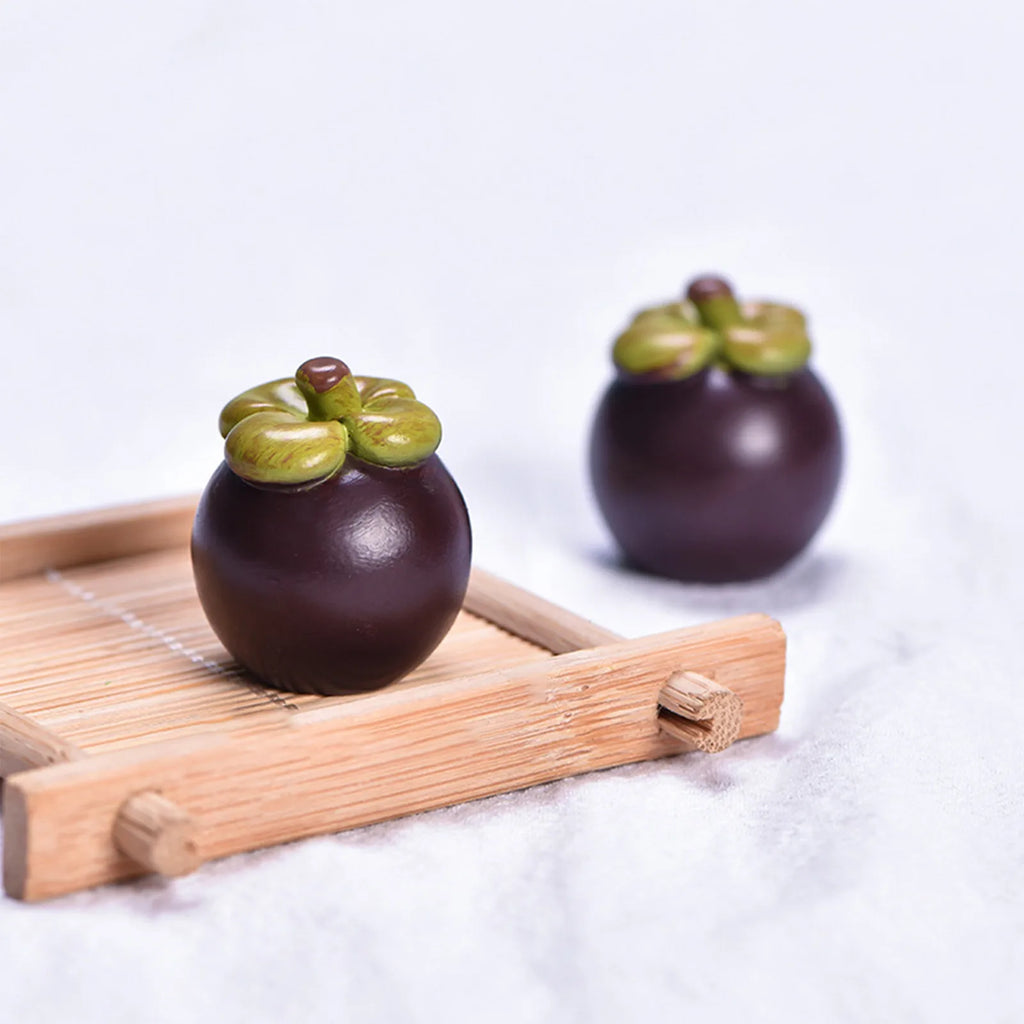 Miniature Resin Fruit Figurines – Litchi & Strawberry Desk Decor Miniature Figurine Oasis Select D One Size