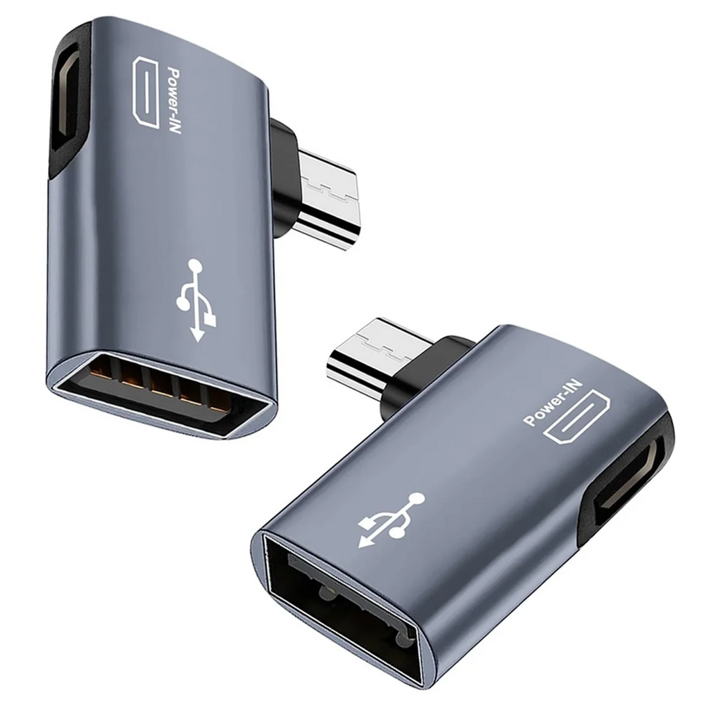 2Pcs OTG Adapter for 90 Degree Left/Right Angle Micro-USB to USB OTG Adapter for Android Phone Tablet Oasis Select