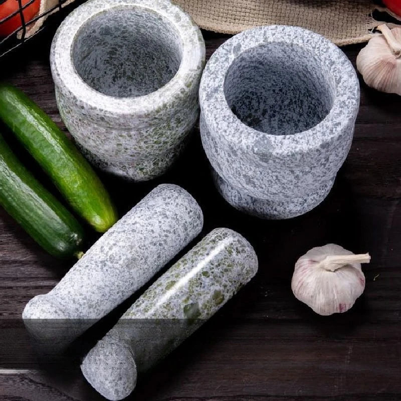 Stone Garlic Mortar Pestle, Pestle Household Stone Bowl Pestle Crusher Oasis Select