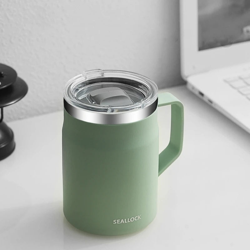 450ML Water Cup Stainless Steel Insulated Lid Drinkware Double Layer Home Office Couple Tumbler Heat-resistant Coffee Mug Oasis Select