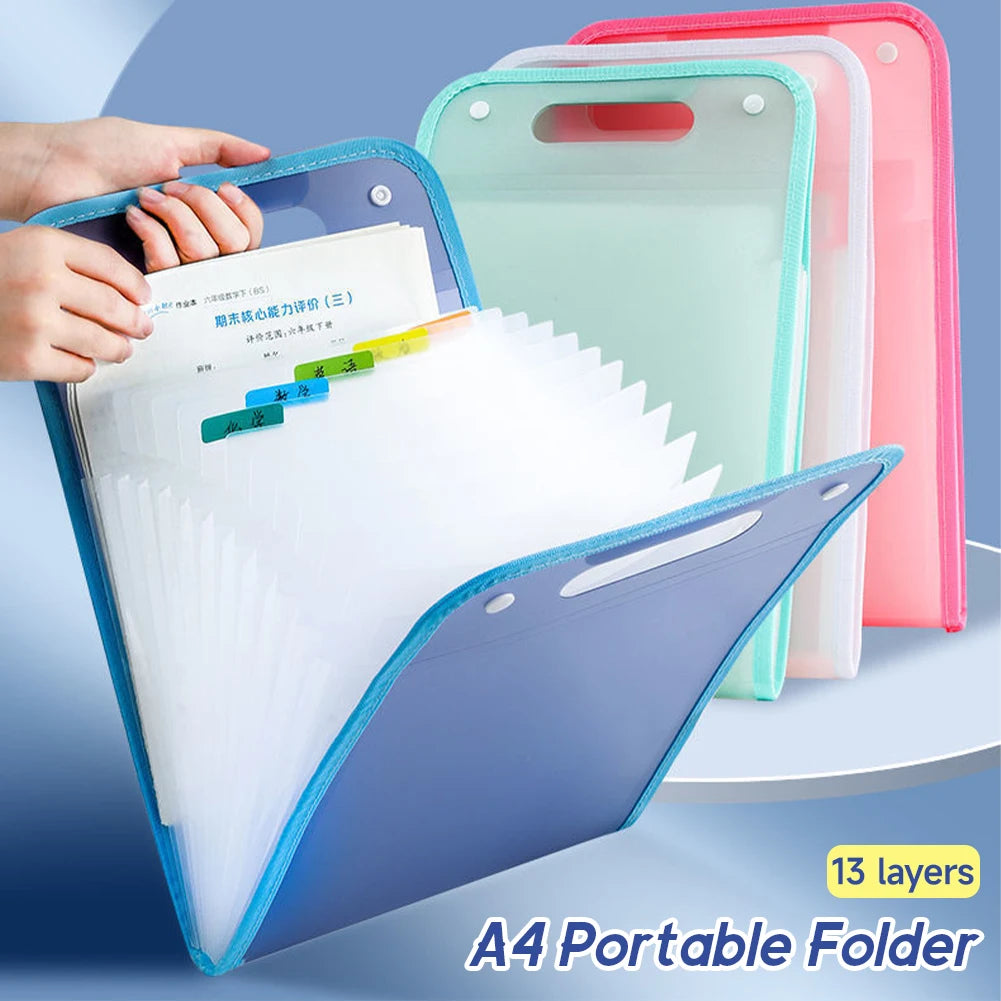 A4 Expanding File Folder – 13-Pocket Document Organizer Bag