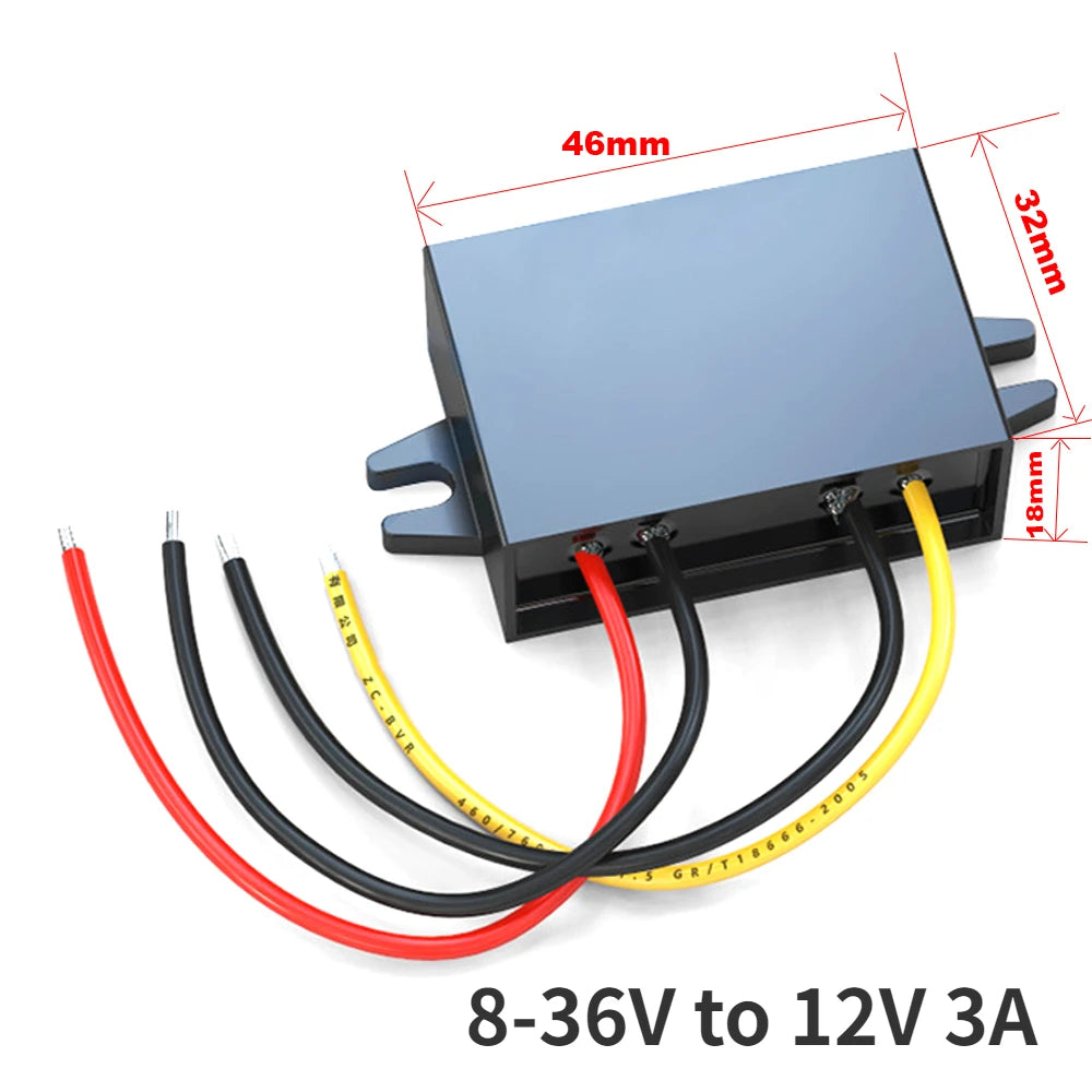 8-36V to 12V 24V Voltage Stabilizer Step-down/up Car Boat Power Supply Buck Boost DC Converter Voltage Regulator 12V 3A 30V Oasis Select 8-36V to 12V 3A