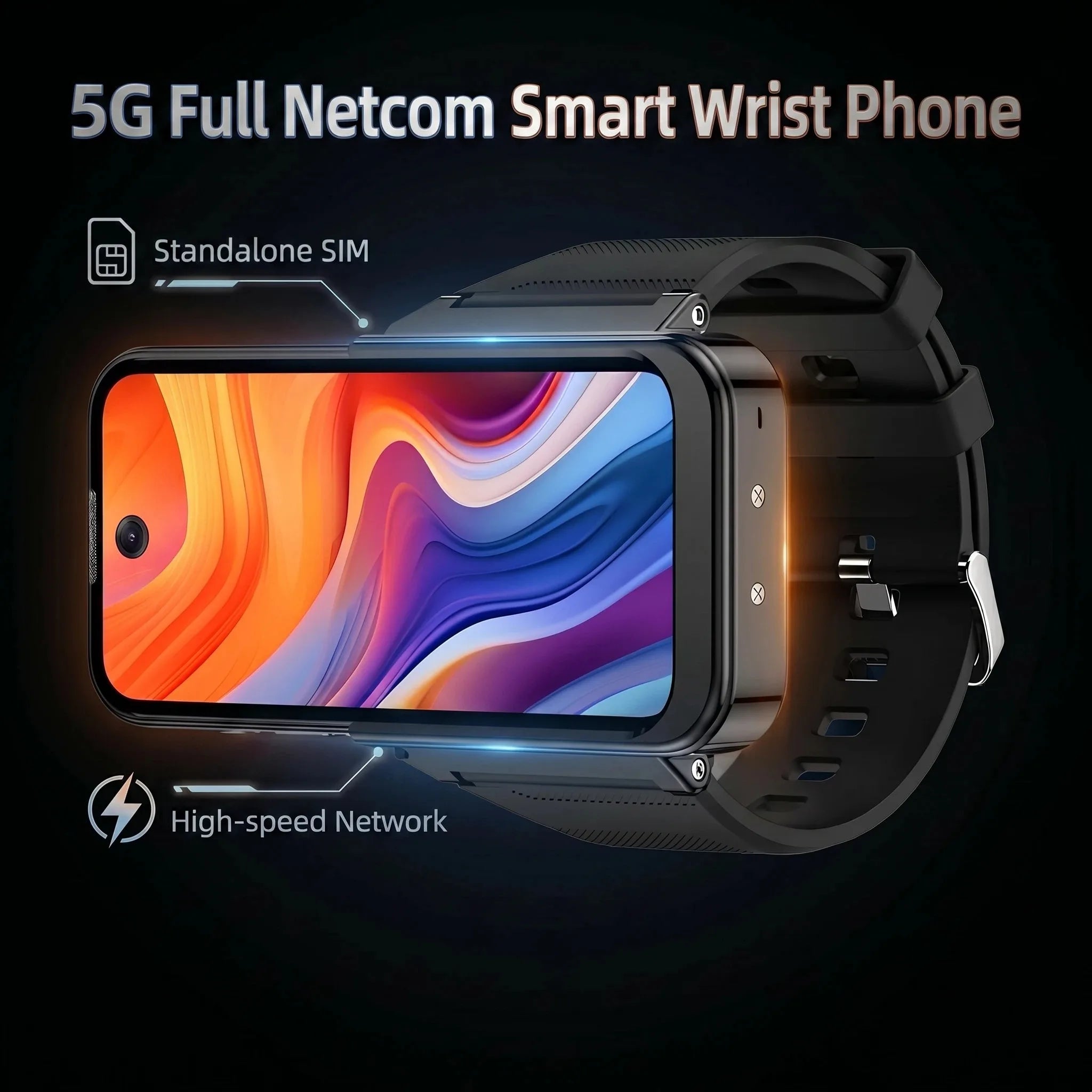 Android 12.0 Min Smart Watch Phone Smartwatch 2700Mah Battery 800W HD Dual Camera Amoled GPS WIFI Video Call Dual Sim Card Slot Oasis Select