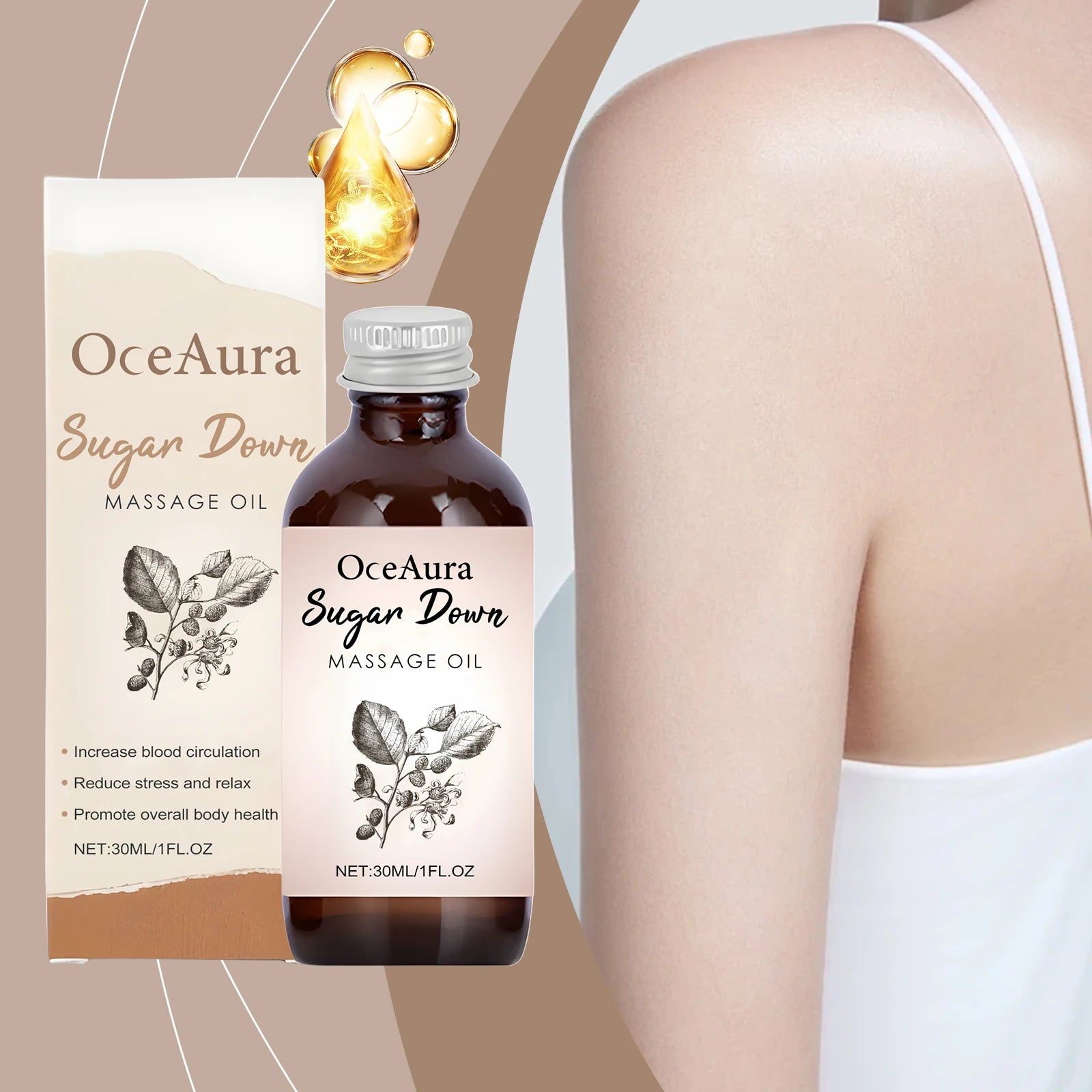 Body Care Massage Oil Deeply Nourishes Improves Dryness and Relaxation of The Skin Fragrant Soothing Moisturizing Glossy Texture Oasis Select