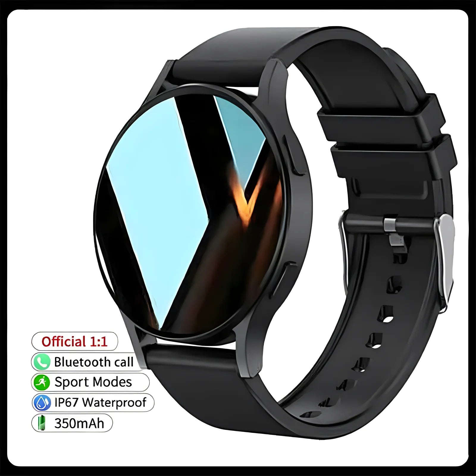 Bluetooth Call Smart Watch Pro 1.39-Inch Custom Dials Music Sports Men Women Watch 6 Health Monitor Smartwatch For Android IOS Oasis Select Black 1