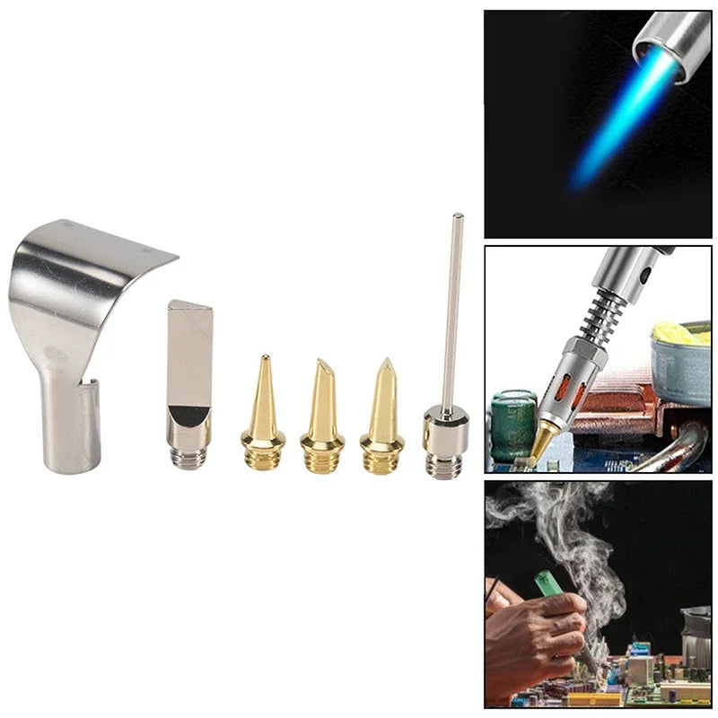 5/6Pcs Replacement Copper Tips Nozzle Kit For Hs-1115K / Mt-100 Aerated Flame Butane Gas Soldering Iron Cordless Welding Tool Oasis Select