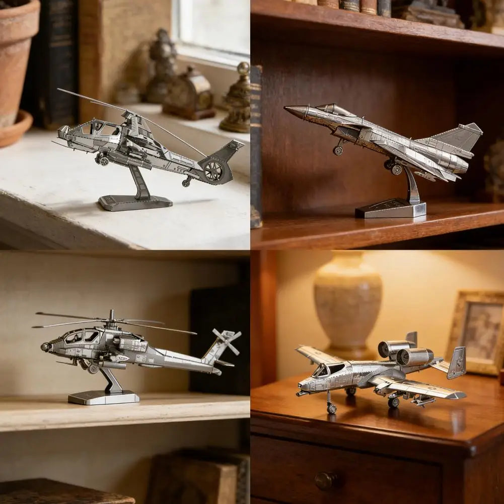 3D Metal Aircraft Model Kit – DIY Military Airplane Puzzle
