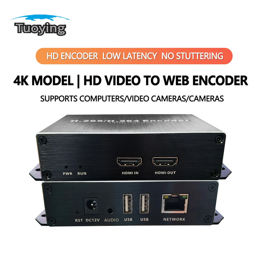 4K HD Audio and Video Encoder: HD-to-IP Conversion, H.265, H.264, HEVC, RTSP, RTMP, SRT, HLS Multi-Platform Live Streaming Oasis Select
