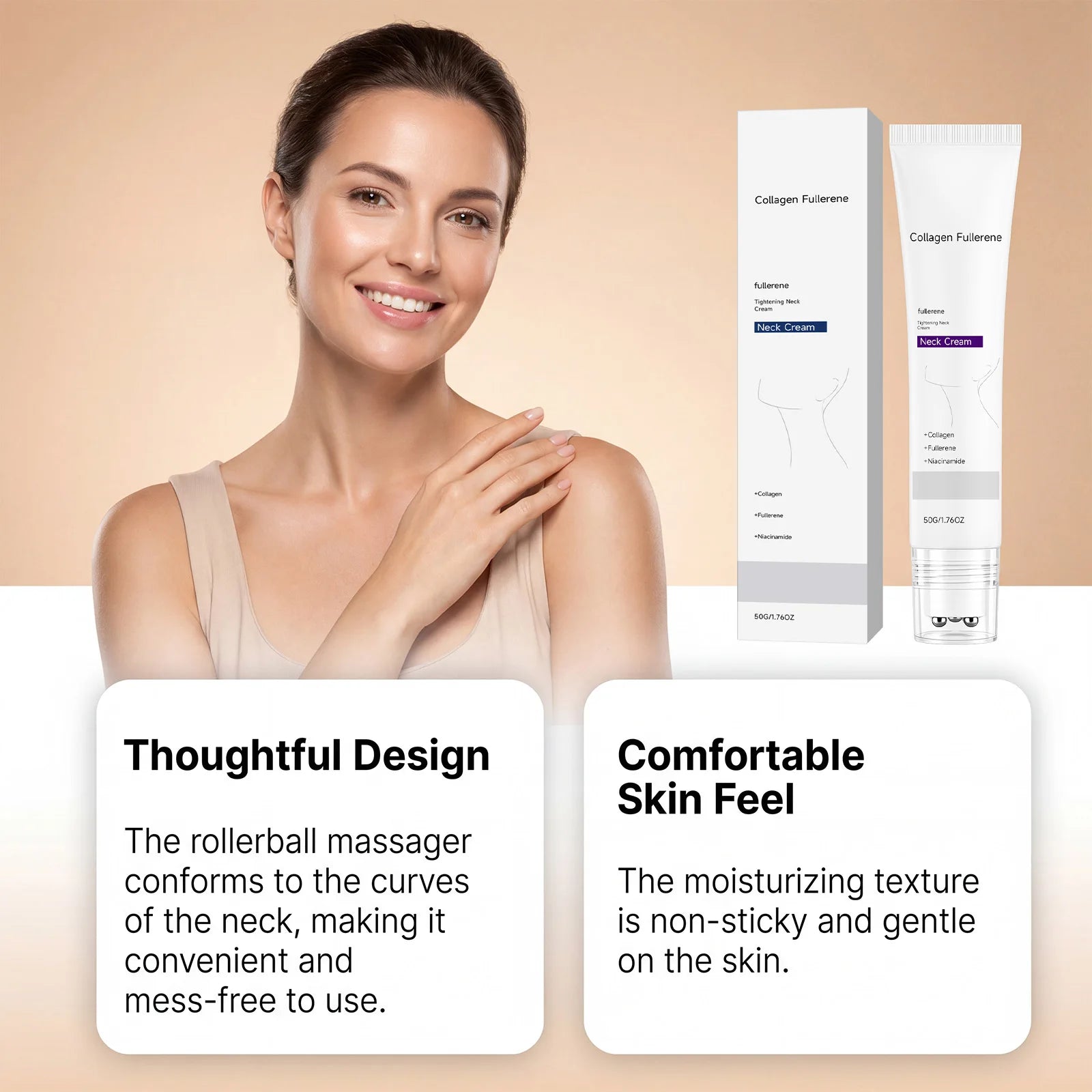 Collagen Neck Cream Reduce Neck Wrinkles Fine Lines Firming Lifting Neck Eliminate Double Chin Skincare Neck Lines Protein Cream Oasis Select