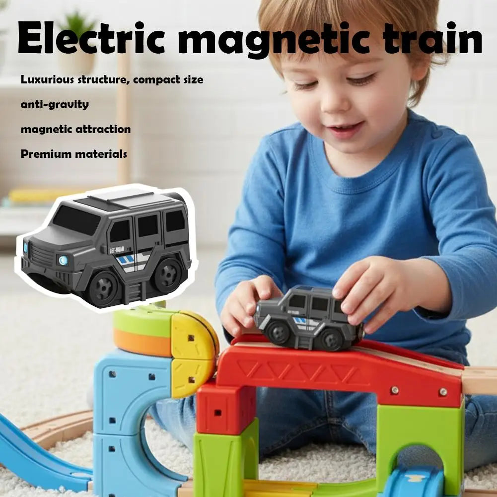 Electric Magnetic Car Anti-Gravity For Magnetic Building Block Tracks Interactive Children Toy Train Railway Track Toys For Chil Oasis Select