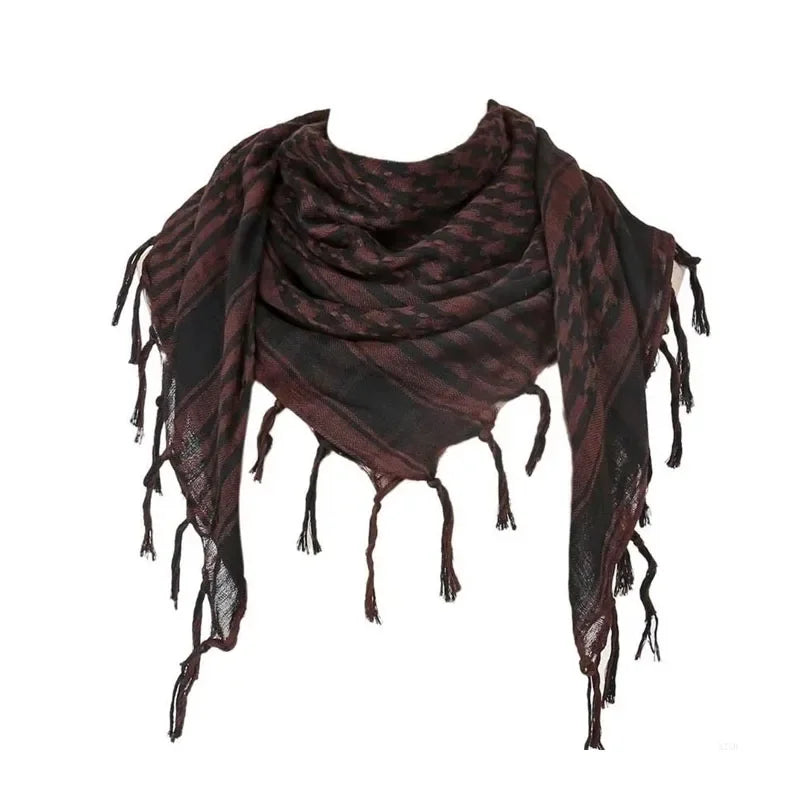 1/2/3Pcs Keffiyeh Tactical Desert Scarf Wrap Shemagh Head Neck Arab Scarf Keffiyeh Scarf Wrap For Men And Women Oasis Select 1pcs-Coffee