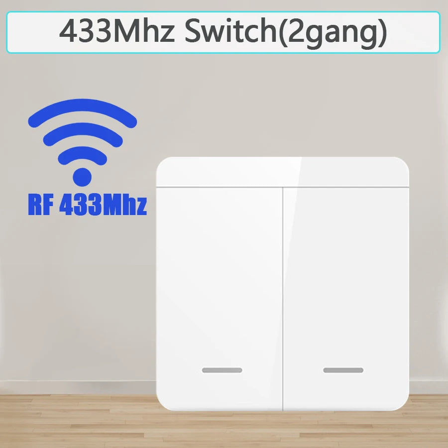 Tuya WiFi Smart Switch 433Mhz Relay Receiver Wireless 1/2/3 Gang 86 Wall Panel Switch APP Control Works with Alexa Google Home Oasis Select 2 Gang Switch