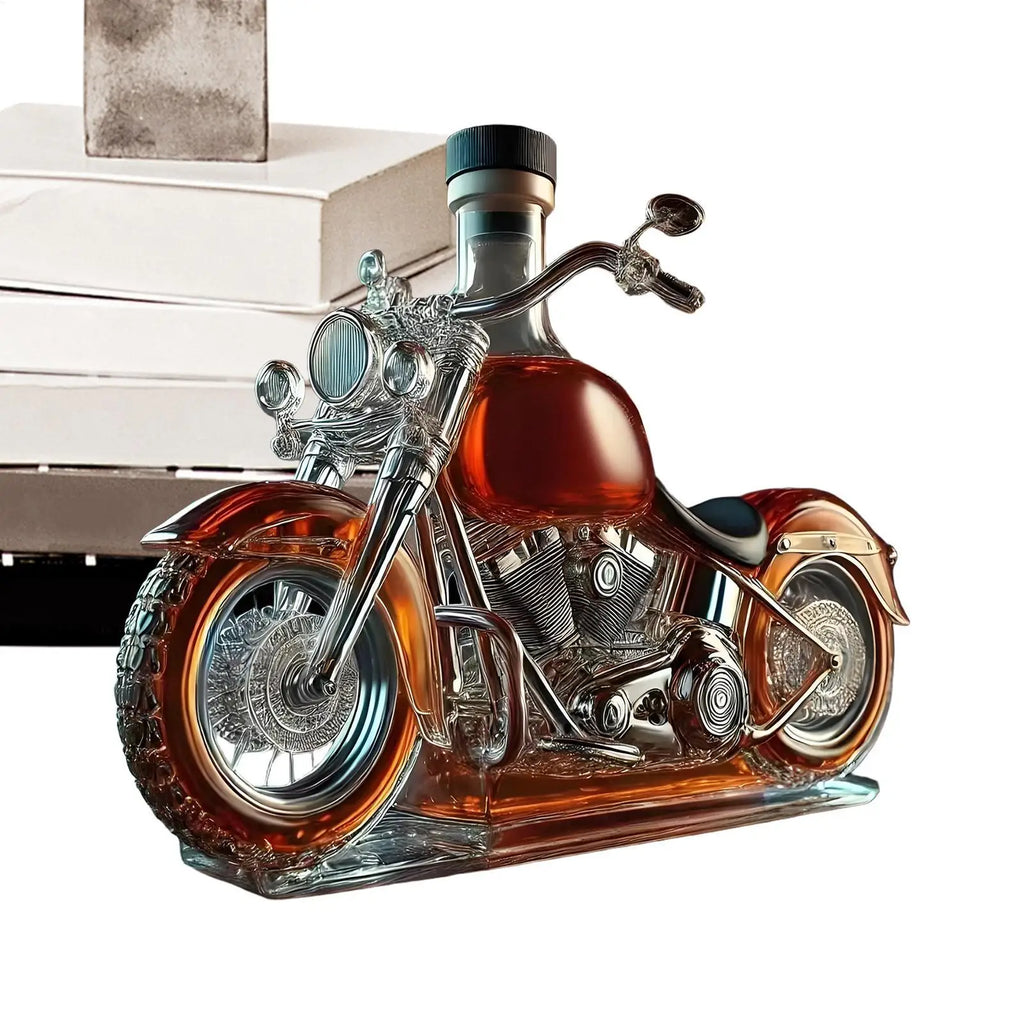 Glass Wine Decanter Motorcycle Liquor Decanter Wine Bottle Funny Drink Bottle Liquor Dispenser for Men Dad Motorcycle Lovers Oasis Select