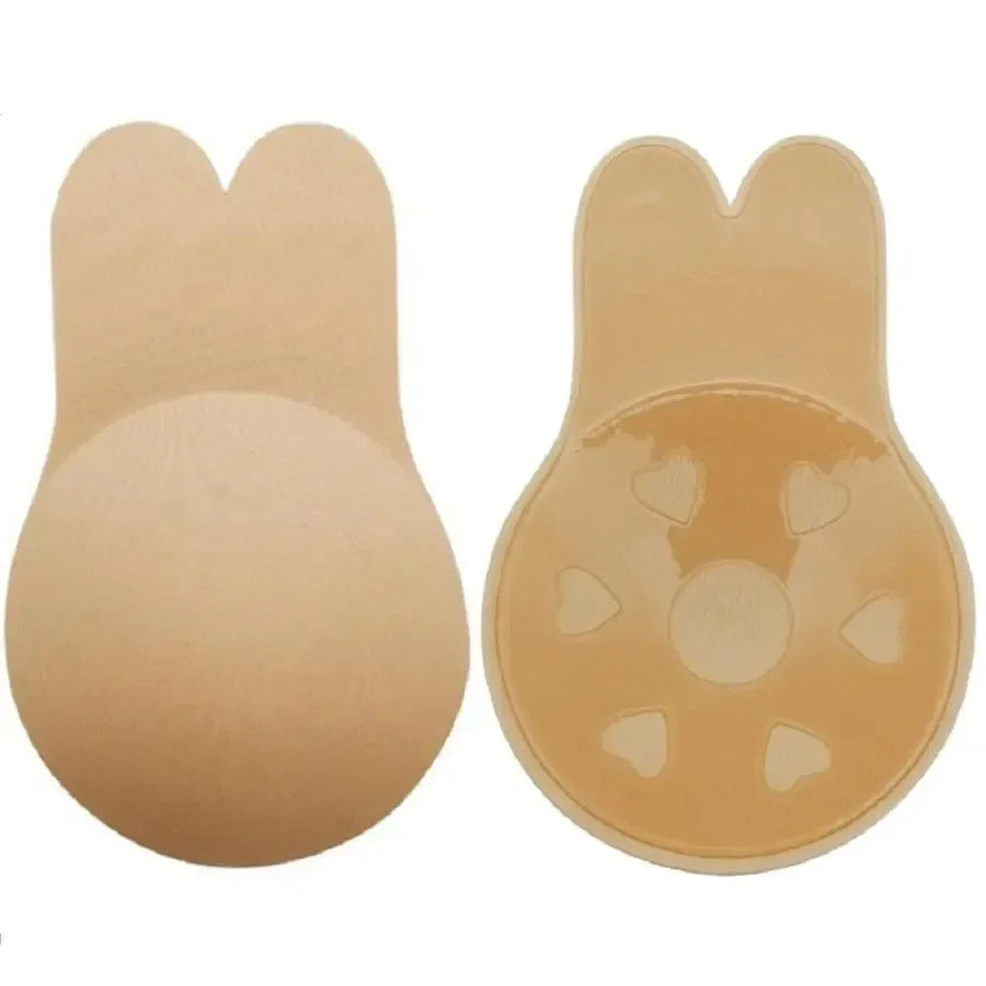 Women push up bras self adhesive silicone strapless invisible bra reusable sticky breast lift tape rabbit nipple cover bra pads Oasis Select Skin 1pair 13cm