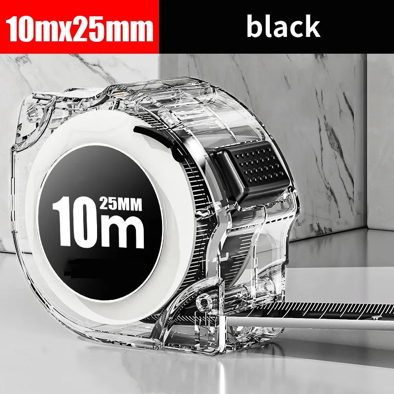 10M Black Fluorescent Tape Measure High Precision Thickened Tape Measure Wear-resistant and Drop-proof Tape Measure Oasis Select Black 10Mx25MM