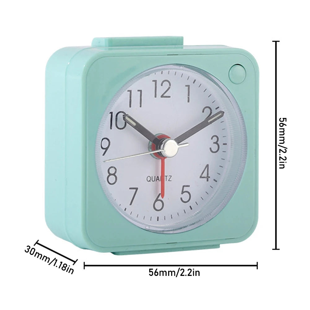 Mini Square Travel Alarm Clock – Silent, Compact & Night Light