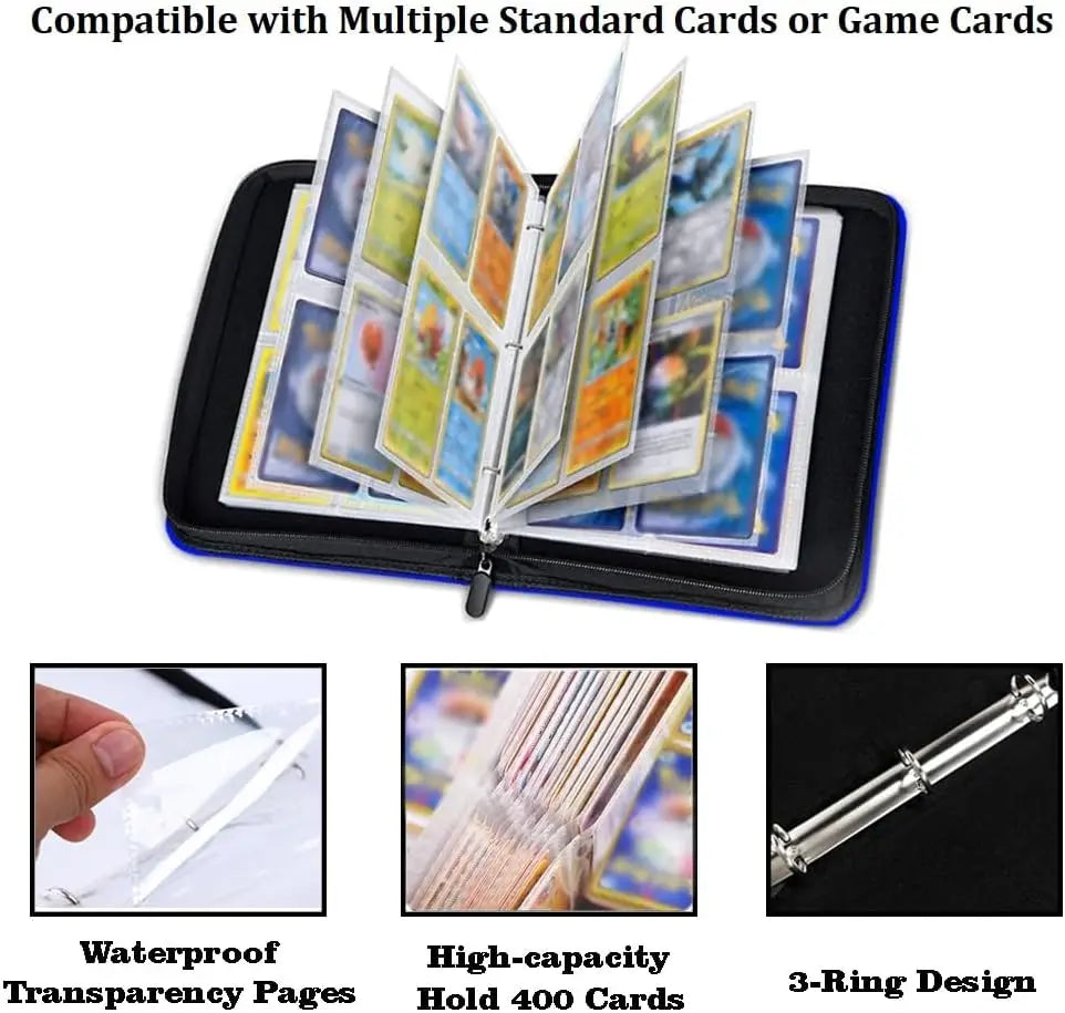 50 Sheets Trading Card Binder with Zipper – Compact PU Leather Album, Secure Top-Loading Pages for Trading, Sports & TCG Cards Oasis Select