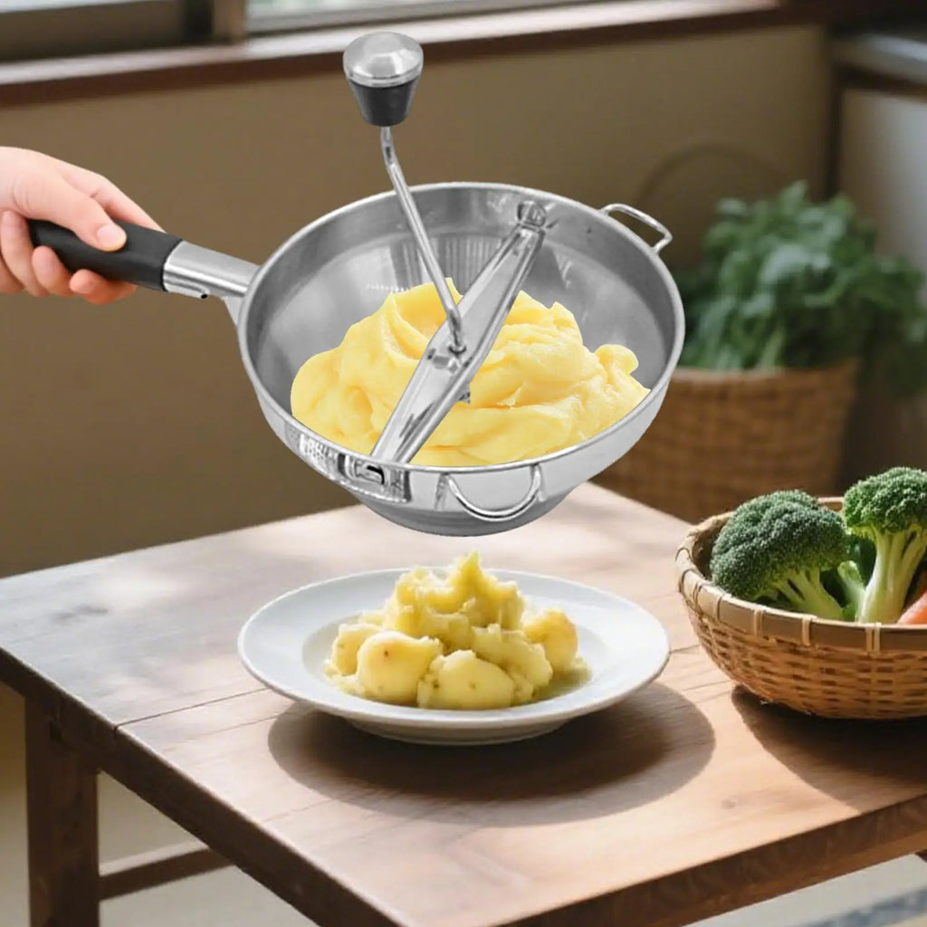 Manual potato masher food grade stainless steel potato masher multifunctional masher with 3 Replaceable Grinding Discs forTomato Oasis Select