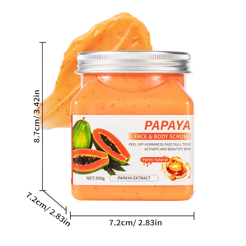 350g Body Exfoliating Scrub for Dead Skin and Keratosis Pilaris, Full-Body Deep Cleansing Coffee Scrub Oasis Select Papaya 350g