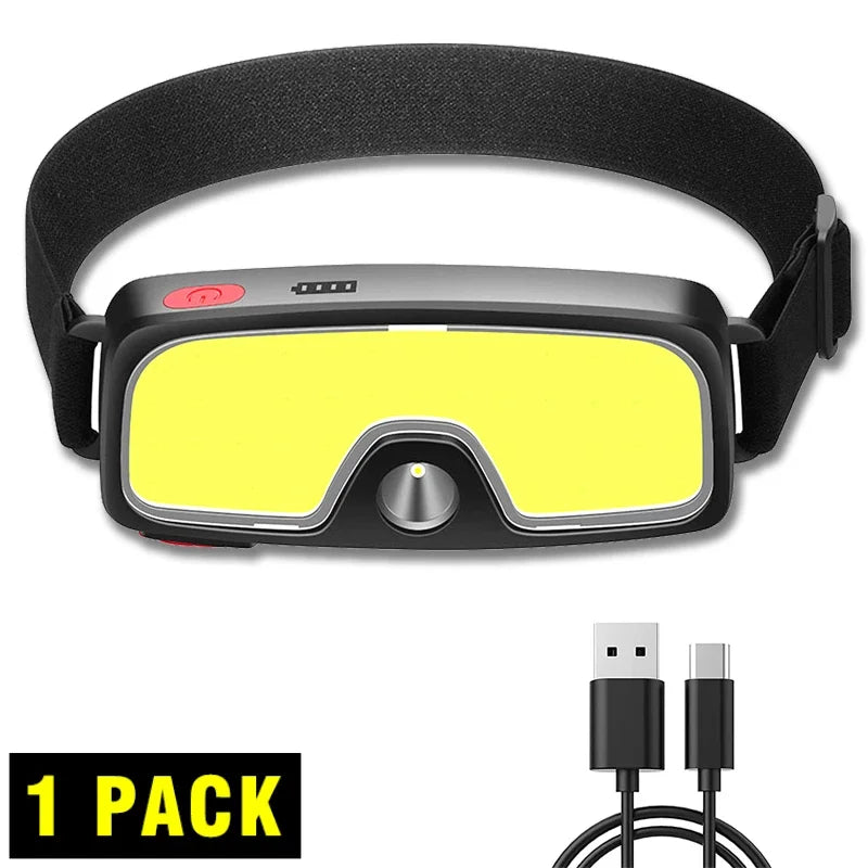 Powerful COB Headlamp Type-c/USB Rechargeable Head Flashlight Built-in Battery Outdoor Fishing Camping Lantern Waterproof Torch Oasis Select 41 SMD Headlamp