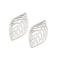 50pcs 3 Size Hollow Gold Tree Leaf Charms Pendants Beads for DIY Necklace Bracelet Jewelry Making Findings Oasis Select Rhodium 26x45mm
