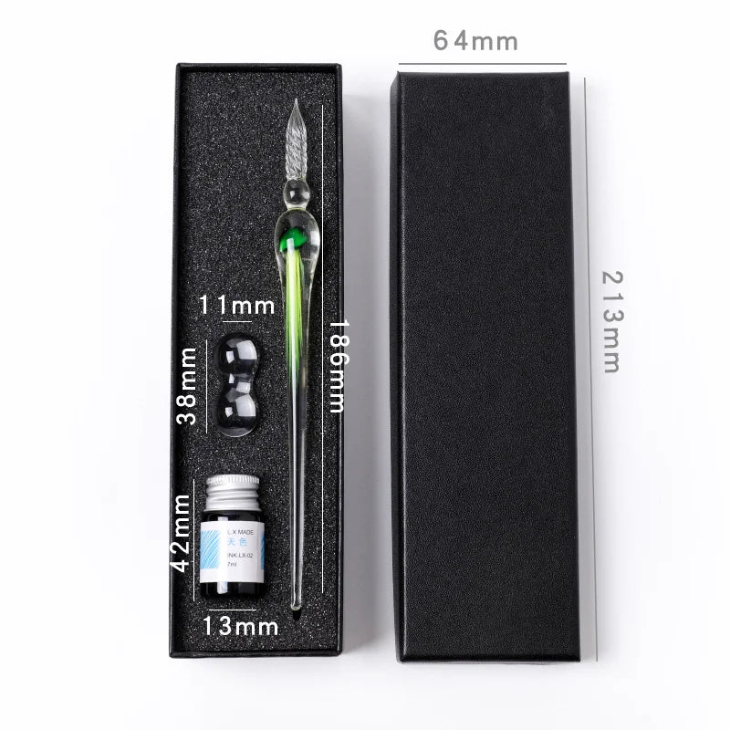 Jellyfish Dip Pen Three-Piece Glass Pen Set Sign Pen Crystal Student Glass Pen Stationery Gift Pen Oasis Select 4