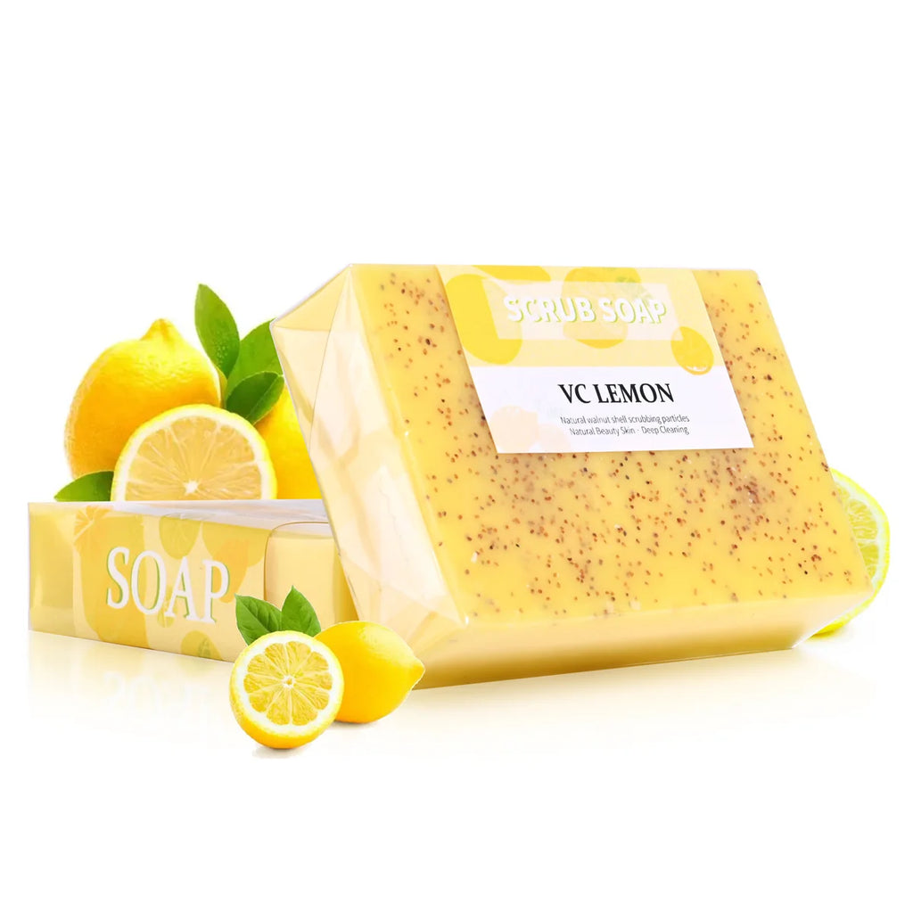 Lemon Exfoliating Handmade Soap – Frosted Particles 100g