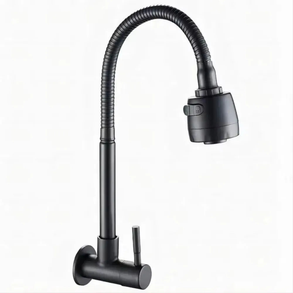Universal Plastic Kitchen Faucet Rotating Black Single Cold Water Taps Single Handle Flexible Water Tap Nozzle Tap Sink Oasis Select