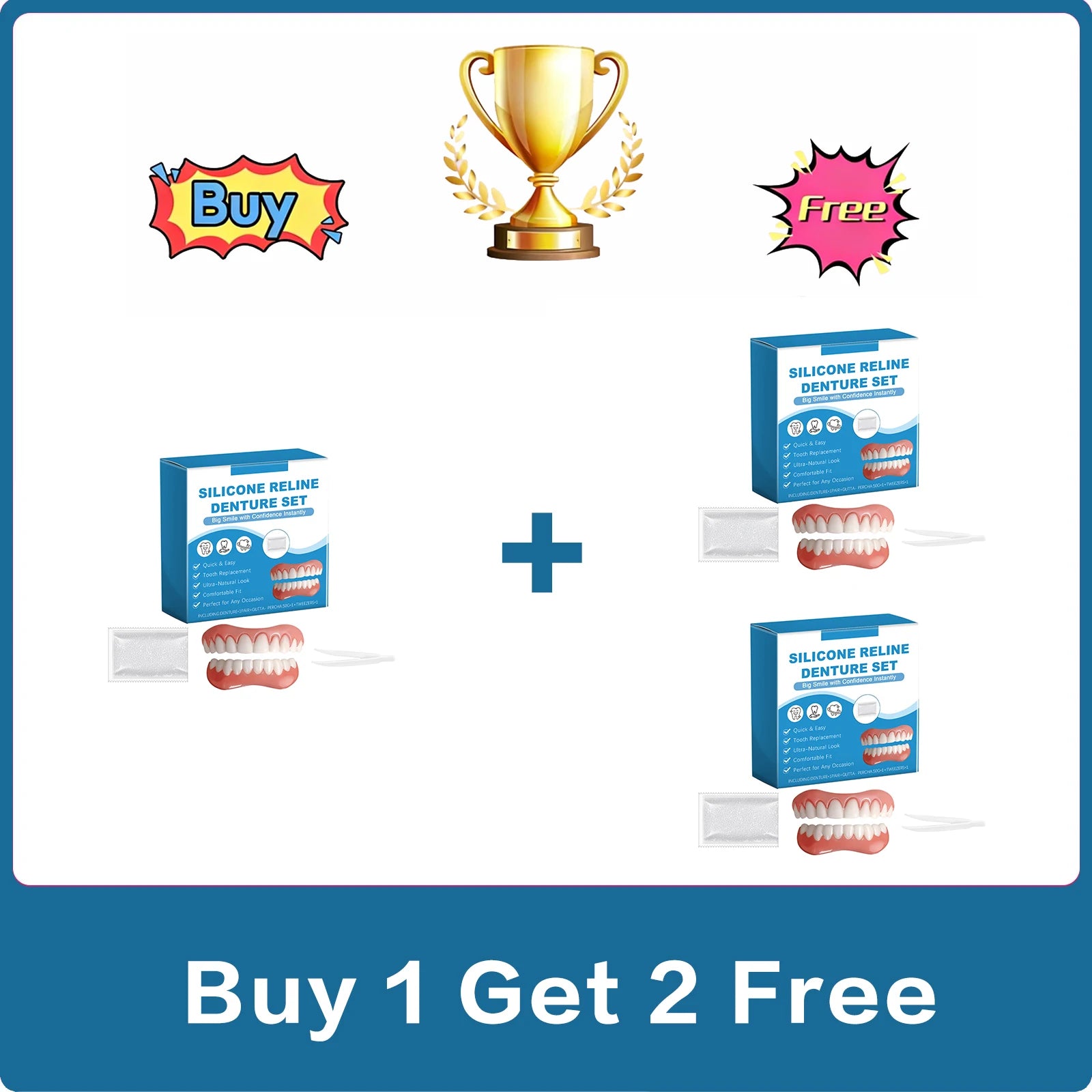 Silicone Temporary Dentures Kit – Upper & Lower Veneers