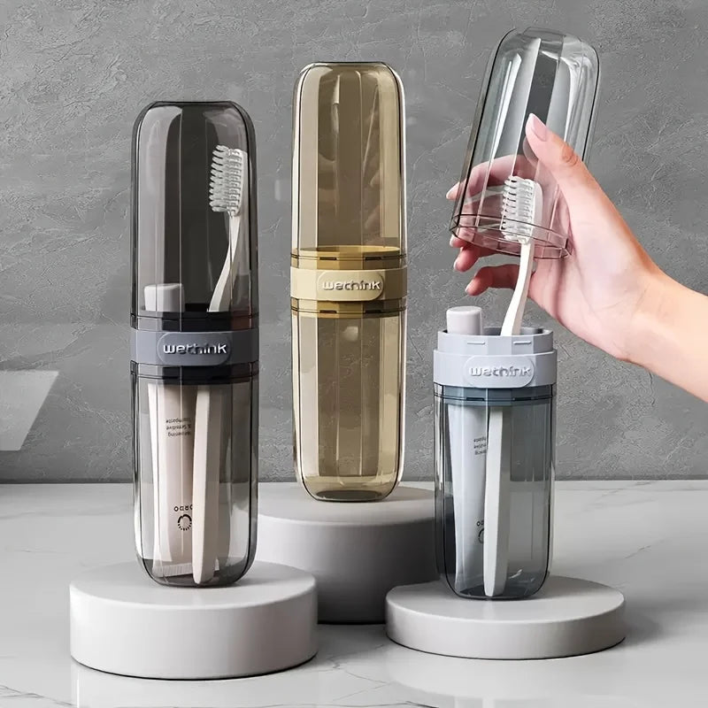 1PC Travel Toothbrush Cup Vertical Bathtub Mouthwash Cup, Perfect for Business Travel and Outdoor Activity Travel Oasis Select