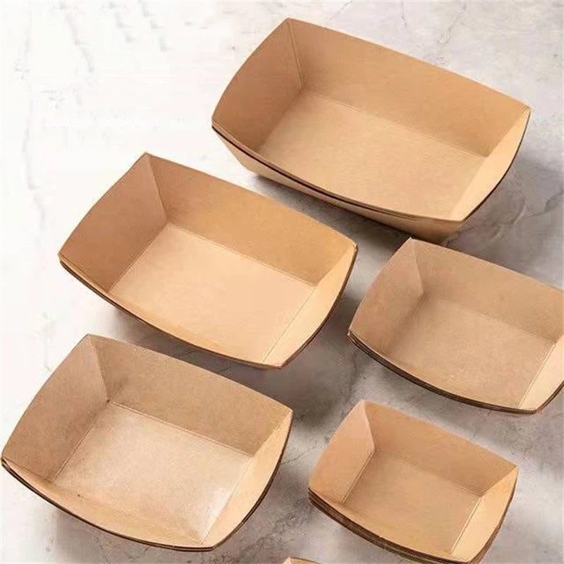 50pcShushi Wood Boat Natural Bamboo Disposable Kayak Salad Dessert Pine Cake Boat Snack Bowl Mat Sushi Plate Tray Party Supplies Oasis Select 1--12.5X9CM 50pcs