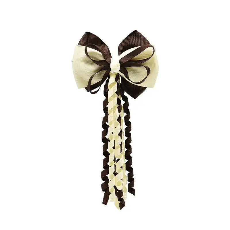 Festival Bow Hair Clips – Curly Ribbon Tassel Hairpins for Girls Hair Bow Clip Oasis Select A9