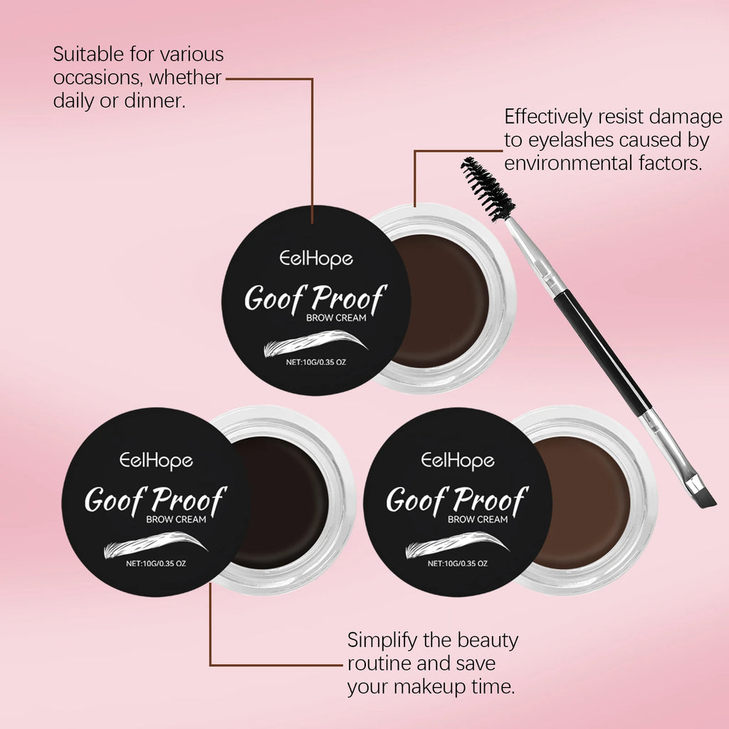 Eelhope Waterproof Eyebrow Tint Cream & Double-Ended Brush Eyebrow Tint Cream Oasis Select