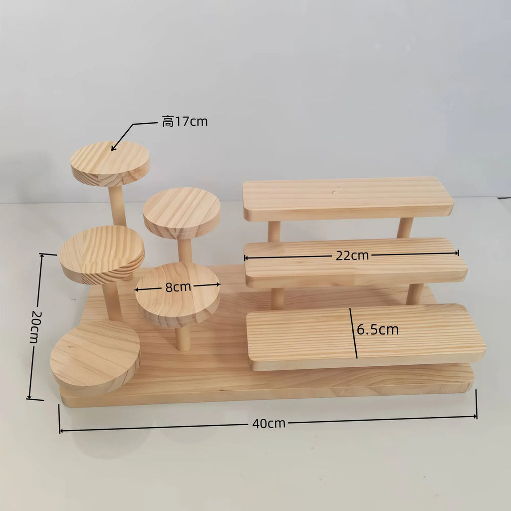 Wooden Display Stand – Jewelry, Succulents, Pastry & More