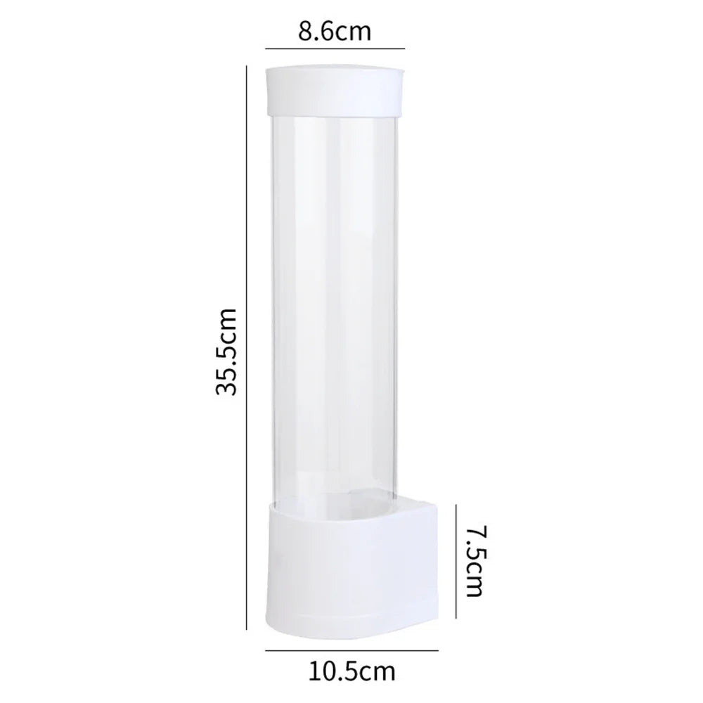 Disposable Paper Cups Dispenser Plastic Cup Holder For Water Dispenser Wall Mounted Automatic Cup Storage Rack Cups Container Oasis Select White 2