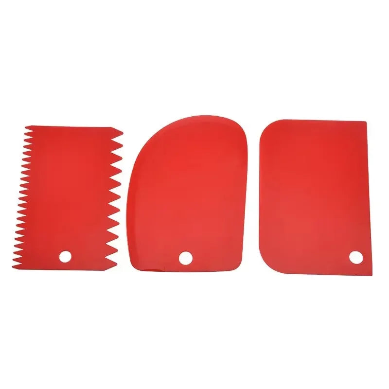 3-Piece Plastic Dough Scraper Set – Baking & Cake Decorating Dough Scraper Set Oasis Select 3pcs