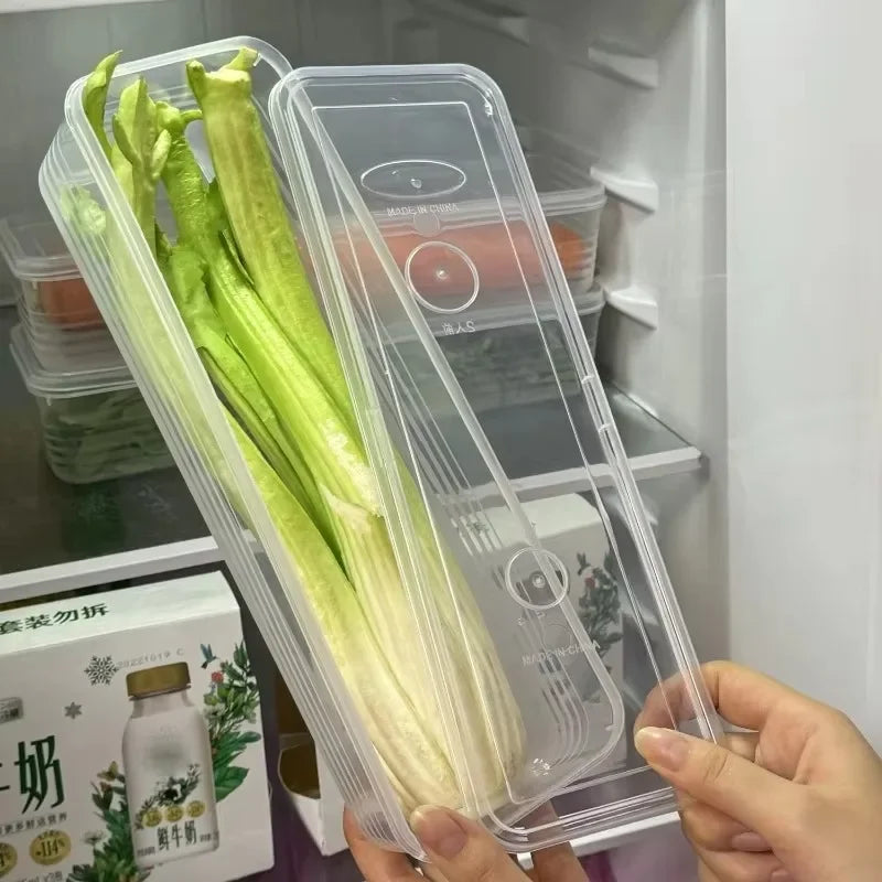 Fresh Box Refrigerator Storage Boxes Scallions Food Container with Lid Cold Crisper Sealed Kitchen Fresh Fruit Fridge Organizer Oasis Select