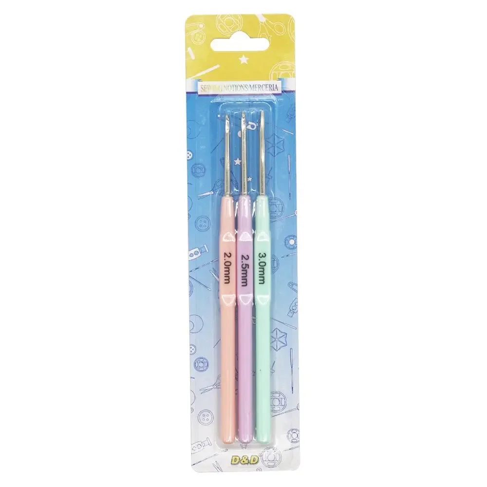 3pcs Crochet Hooks Plastics Handle Knitting Needles for Yarn DIY Craft Nice Gift Women Knitting Tools Oasis Select 3pcs set