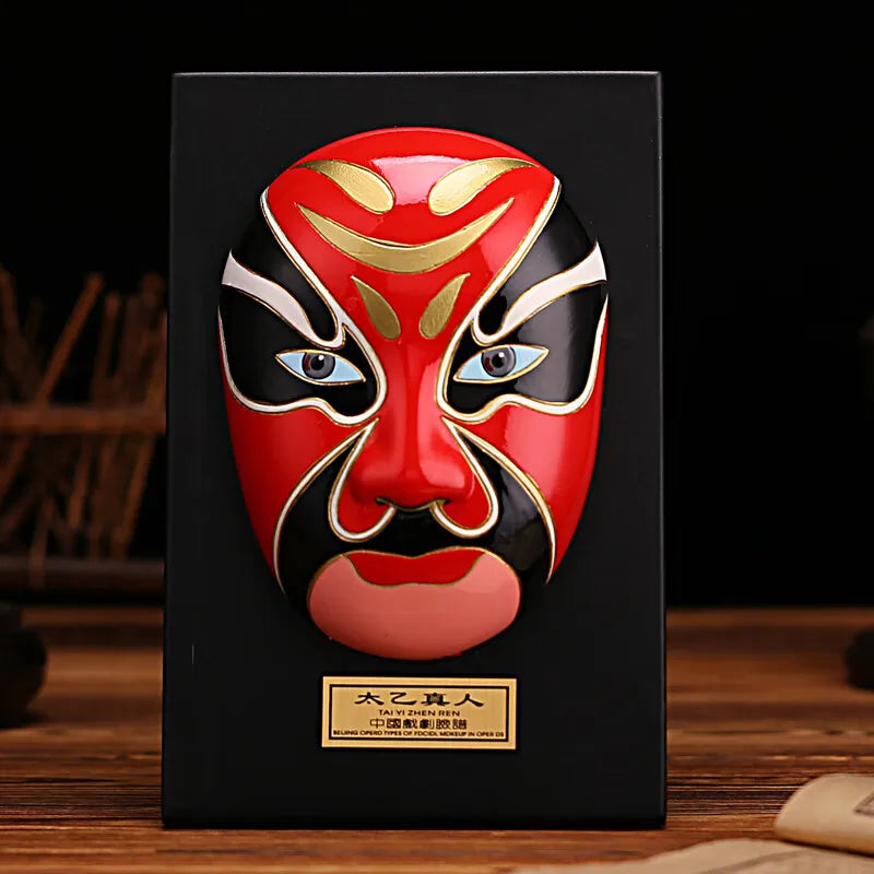 Peking Opera mask decoration Chinese style hot pot restaurant teahouse decoration Peking Opera mask relief pendant Oasis Select 2 20cm x 13cm