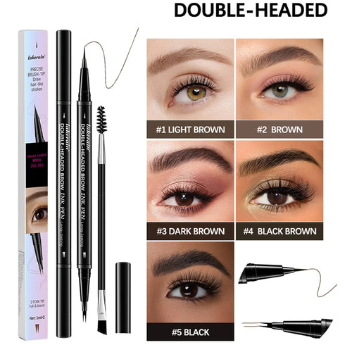 2 In 1 Eyebrow Pencil Eyeliner Double-Headed Long-Lasting Waterproof Smudge-Proof Precise Delineation Natural Tones for All Skin Oasis Select